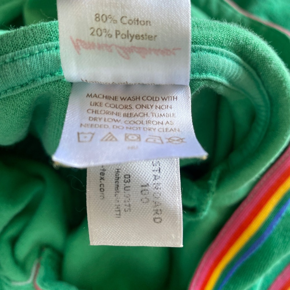 Hanna Andersson Kids Green Terry Cloth Hooded Swim Cover Up Dress Rainbow US 10 - Picture 5 of 7